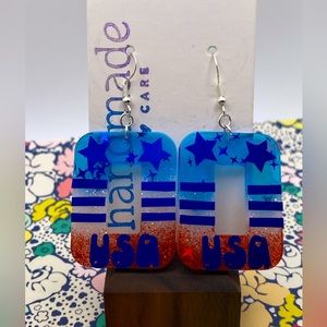 Handmade Decal Glow-in-the-Dark Sterling Silver Earrings